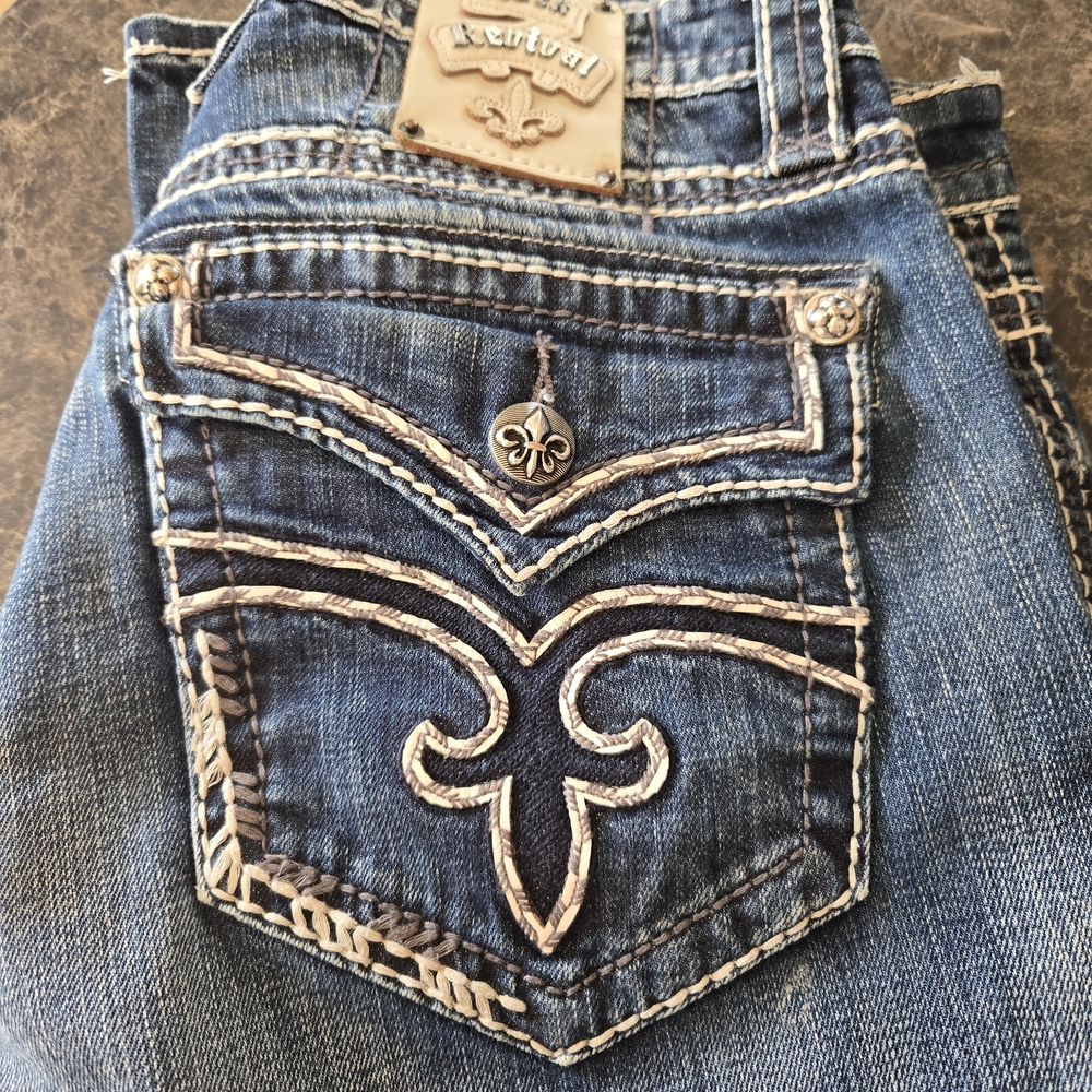Rock Revival Matthew T13 Dark Blue Straight Cut Jeans 34x31